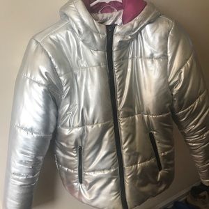 *SOLD**Silver puffer jacket